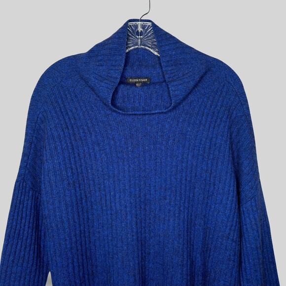 Eileen Fisher Supersoft Yak Merino Wool Rib Box Sweater - Picture 2 of 5